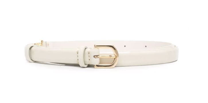 Leather White Belt