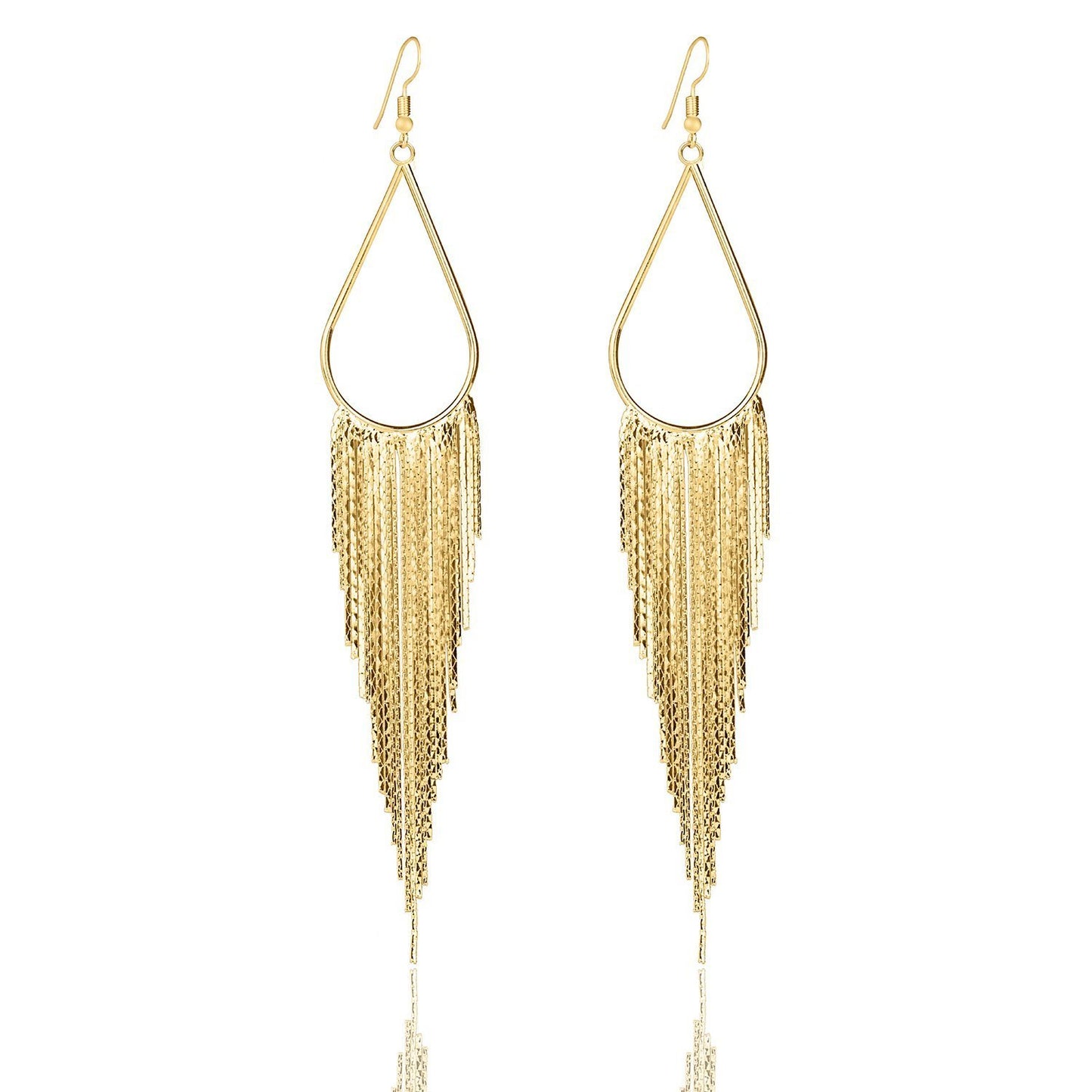 Long Drop Tassel Earrings