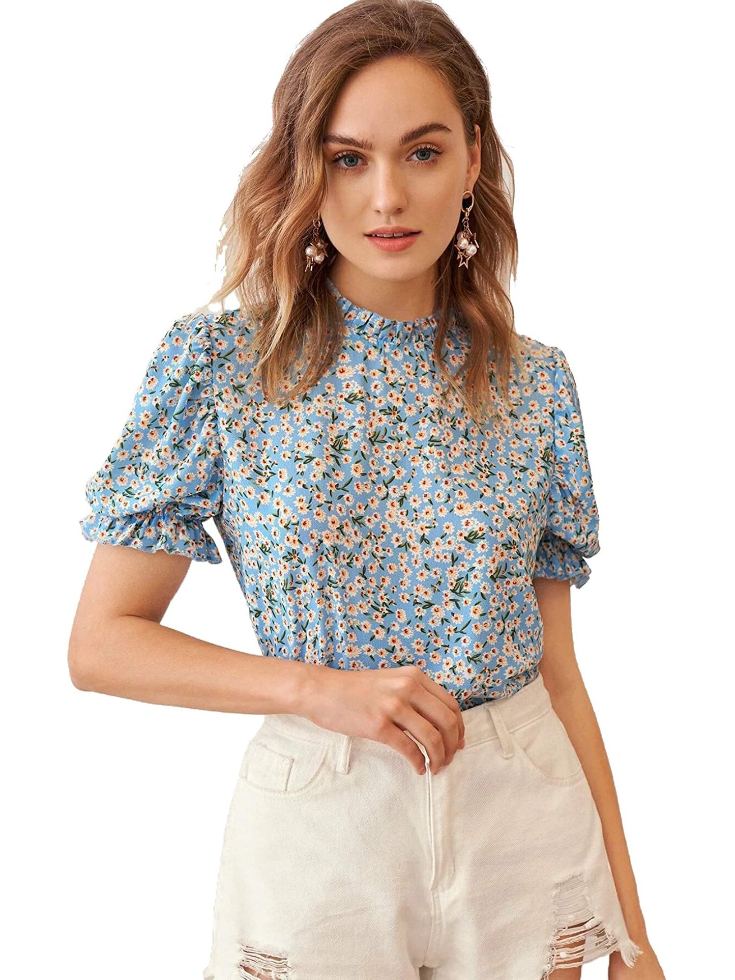 Floral Short Sleeve Blouse