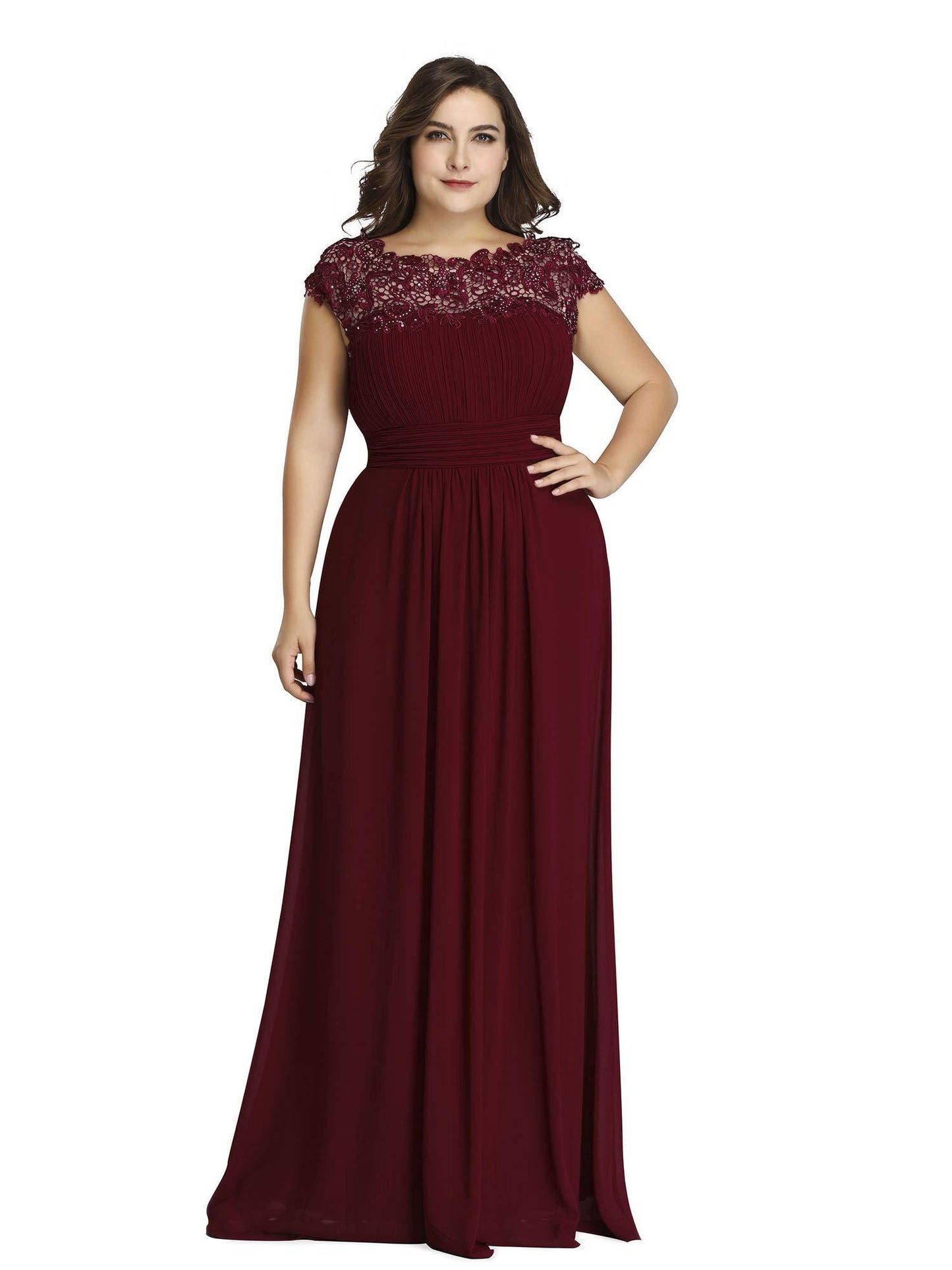 Lace Cap Formal Dress