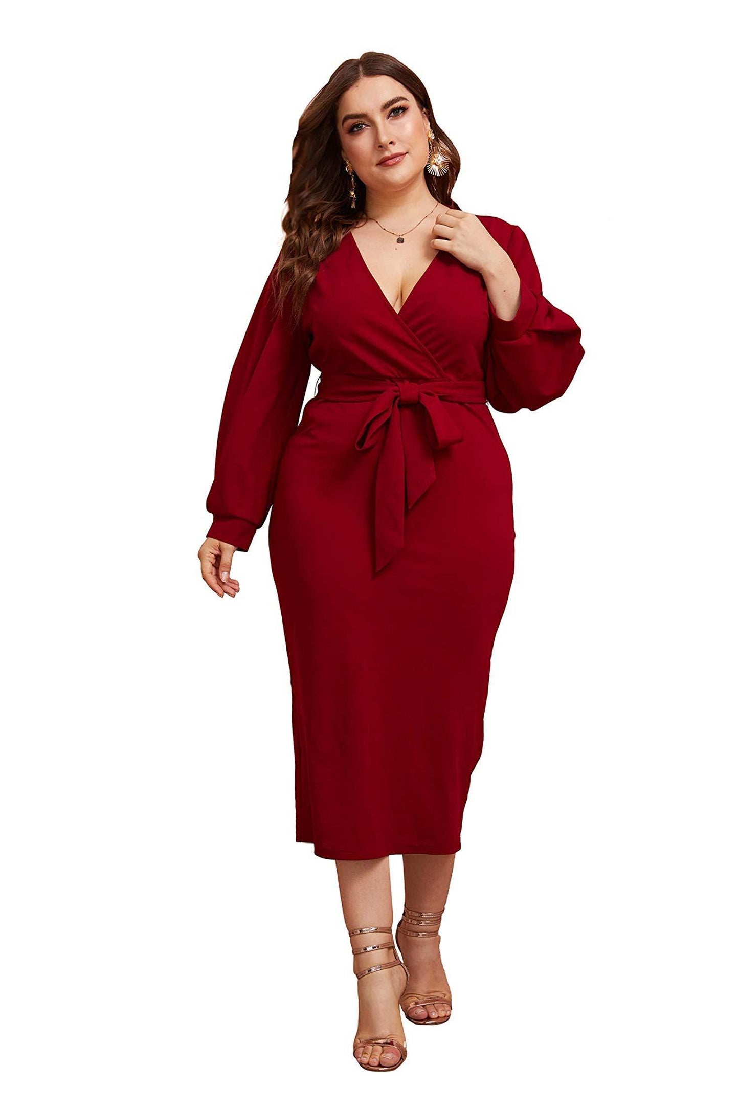 Belted Bodycon Pencil Dress