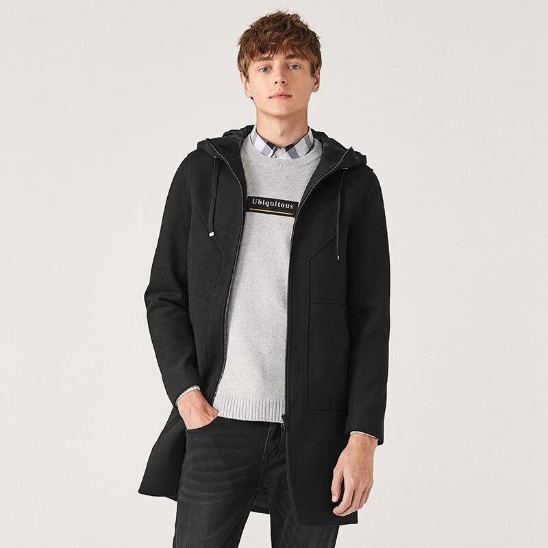 Casual Black Hooded Jacket