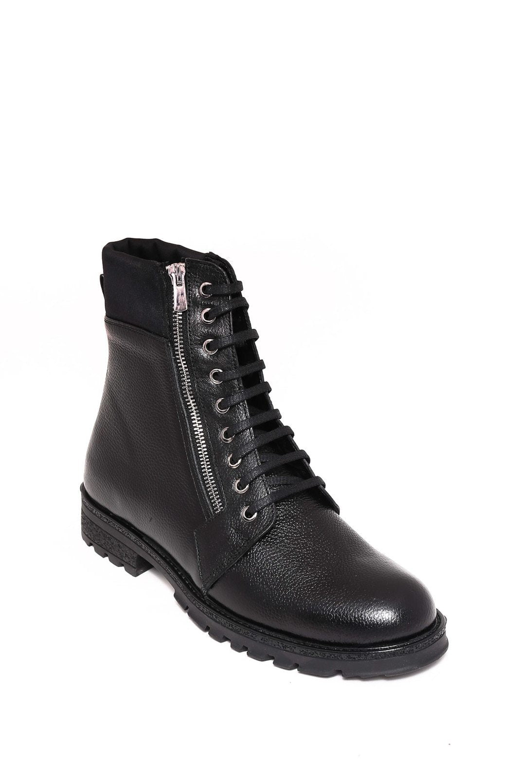 Black Winter Lace-Up Boots