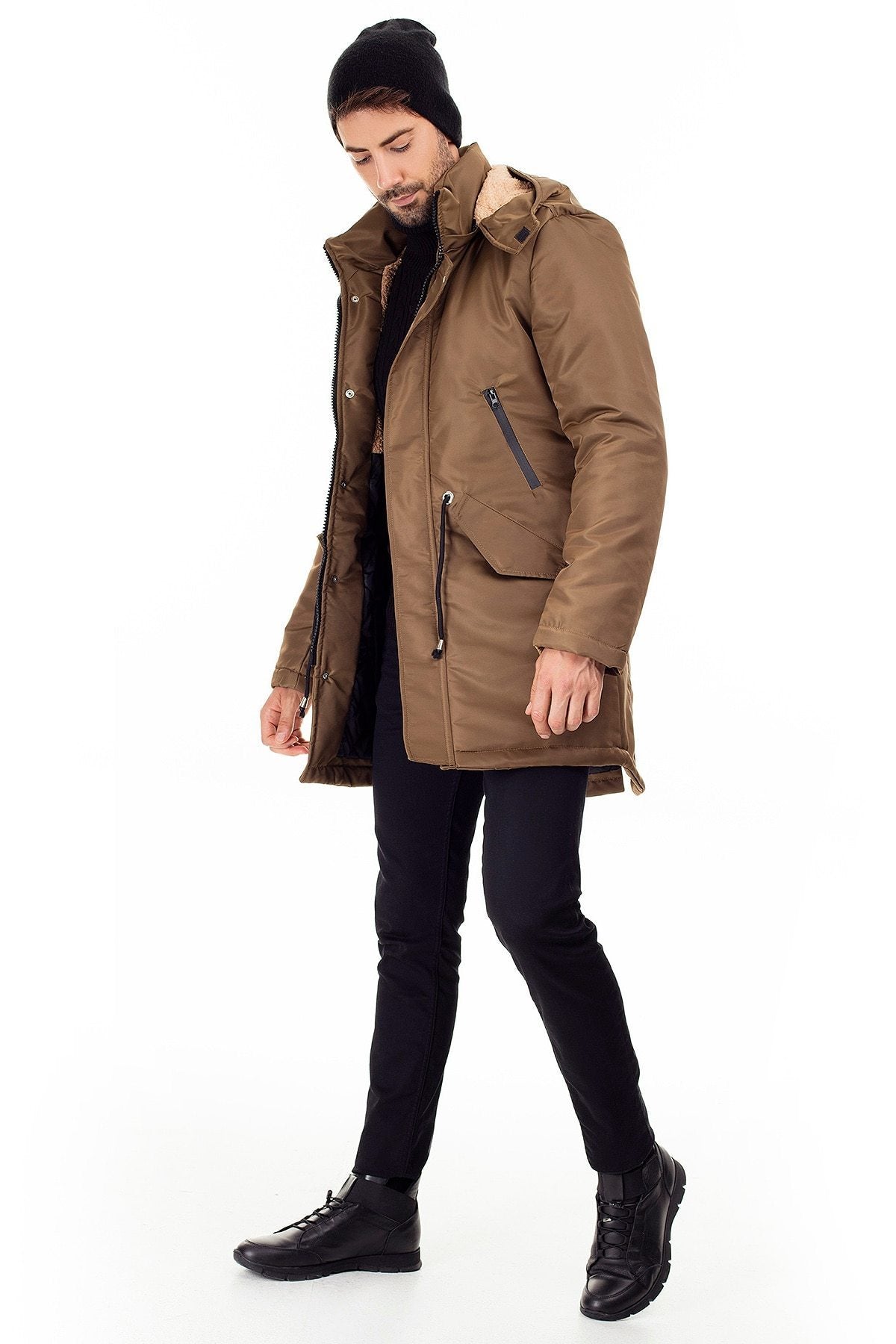 Hooded Slim Fit Coat