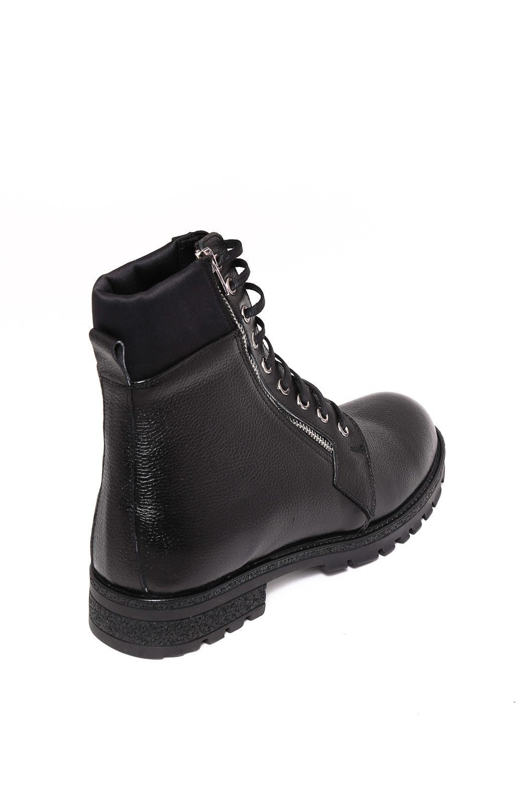 Black Winter Lace-Up Boots