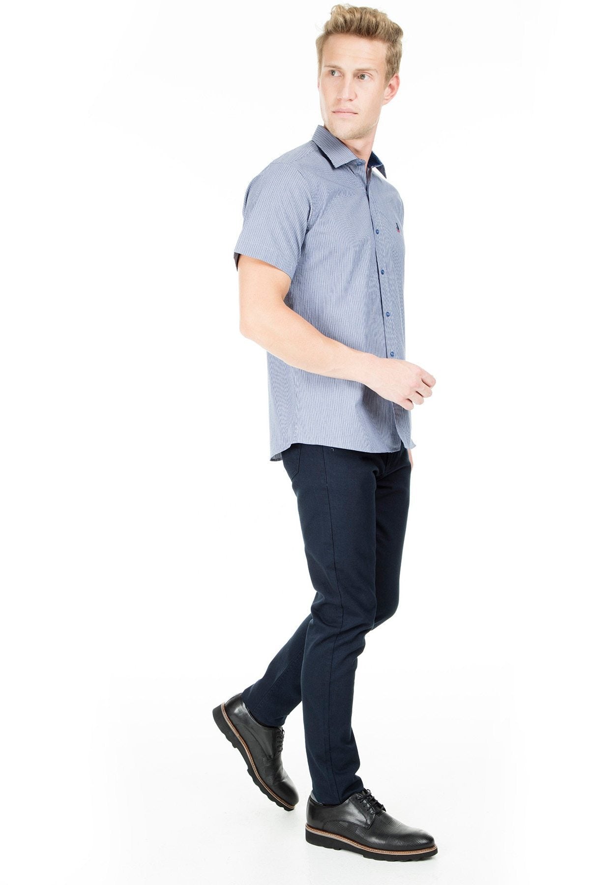 Short Sleeve Blue Shirt