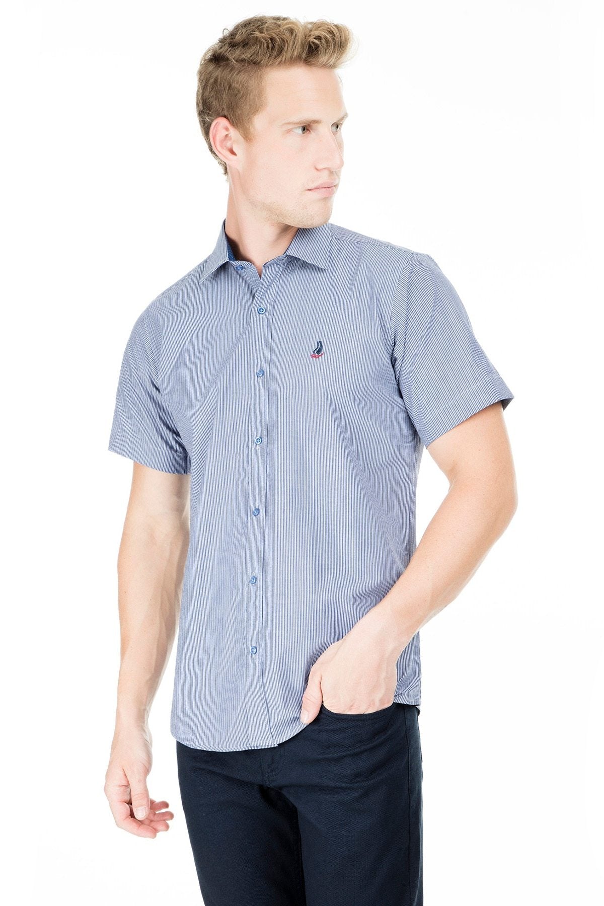 Short Sleeve Blue Shirt