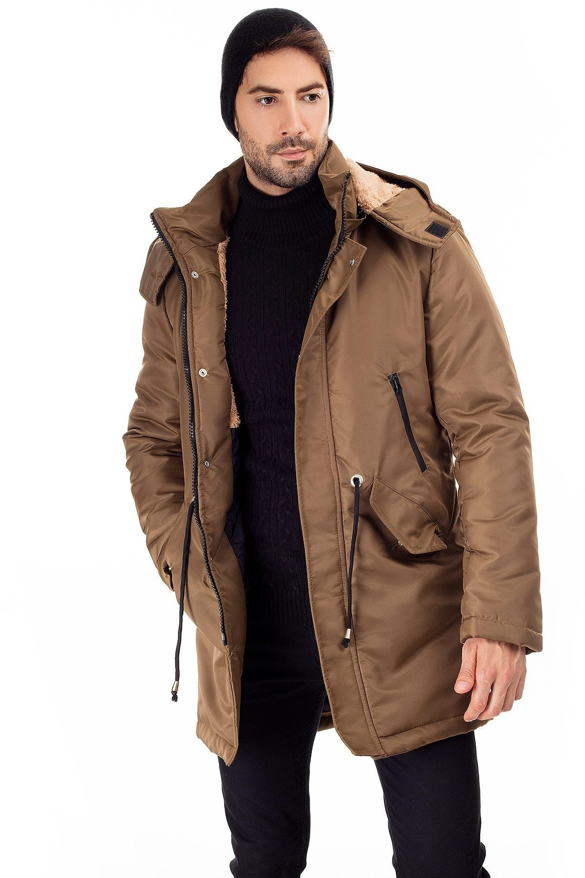 Hooded Slim Fit Coat